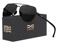 LUENX Aviator Sunglasses for Men Women Polarized New Shades Large Metal Frame - UV 400 Protection