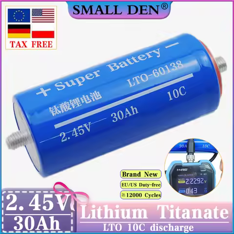 New 2.45V 2.5V 30Ah LTO 60138 Lithium Titanate Battery DIY 6S 12V 24V 26Ah 32ah Solar Storage RV Car