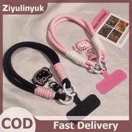 ziyulinyuk Hello Kitty Phone Lanyard-Dual Hook Cute Lanyard Gift-Pink Rotating Phone Charm Birthday 