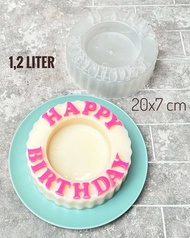 Cetakan Puding Happy Birthday Cetakan Agar Ulang Tahun 20CM Cetakan Bolu Kukus