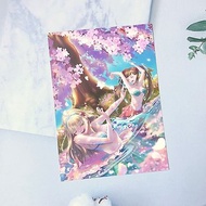 【原創】【櫻花樹下的美人魚】厚卡插畫明信片 l 生日卡 l 萬用卡