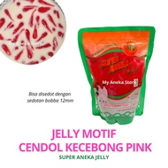 Jelly motif CENDOL KECEBONG PINK / cendol/ cendol kecebong / kecebong merk Super Aneka Jelly / jelly