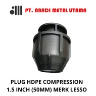 HDPE PLUG FITTING HDPE 1.5 INCH (50 MM) COMPRESSION LESSO BRAND 1.5 INCH HDPE PIPE CAP/ (50 MM)
