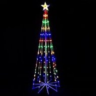 LED Lighted Show Cone Christmas Tree Outdoor Decoration,LED Cone Christmas Tree Light with Star Topper Indoor Outdoor Yard Patio Holiday Decoration Lamp (6FT)