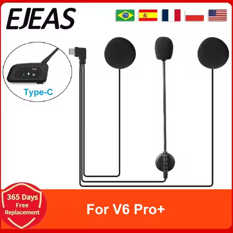EJEAS Type-C Interface Headset Is Suitable For V6 Pro+2 People Intercom Distance 800 Meters Motorcyc