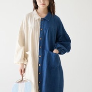 【手工藍染】超寬鬆大袖子/襯衫式連衣裙