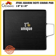 Gendang 14inch x 14inch Steel Square Pan Roti Canai Pan India Thosai Pan