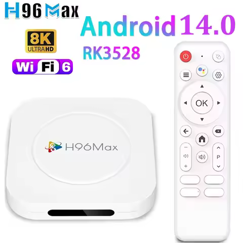 H96 MAX M1 Plus Smart Android 14 TV BOX RK3528 WIFI6 8K 4K HD BT5.4 4GB 32G 128G Voice Assistant Med