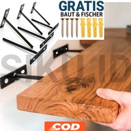 Minimalist floating wall shelf bracket support iron bracket made of strong concrete iron and