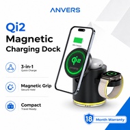 Anvers Qi2 Wireless Charger Stand 3 in 1 Charging Station for iPhone, iWatch, AirPods, Samsung Watch