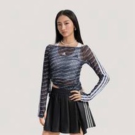 เสื้อยืดแขนยาวผู้หญิง DCE MESH LS TEE คอปกถัก TKS5308