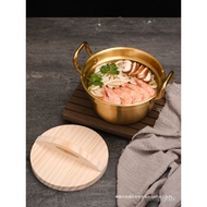 304Stainless Steel Instant Noodle Pot Korean-Style Cooking Noodle Pot Gold &amp; Small Soup Pot with Lid Single Pot Gas Indu
