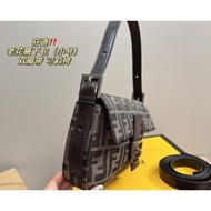 Fashion Fendi with Gift Box Jacquard Baguette Canvas with Leather Practical Wear-Resistant Underarm 