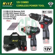 Hitz 12V Combo Hammer Drill (3118) & Impact Driver (3222)