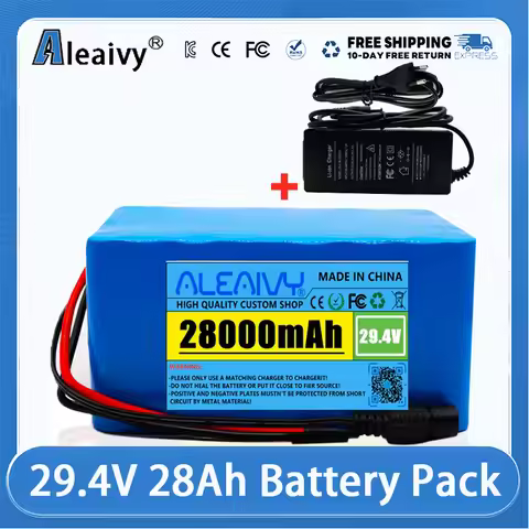 Genuine 24V 28ah Battery Pack 250W 350W 29.4V 7s5p, for Bag Wheelchair Electric Bicycle Lithium Ion 