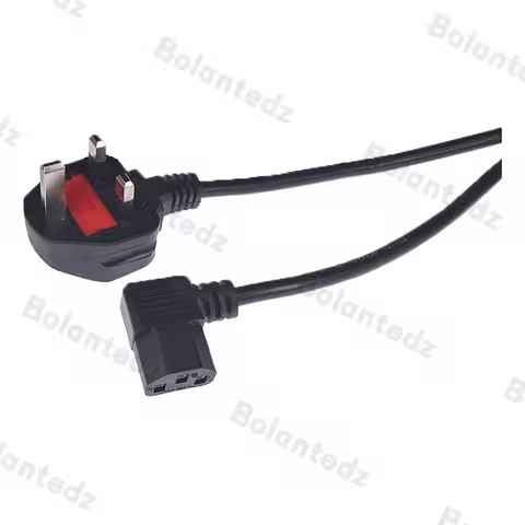 5.9FT C13 IEC Kettle 90 Left angle Degree to UK 3 pin AC Singapore Plug Power Lead Cord PC 180cm Cab