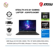 MSI Stealth A16 AI+ A3HVFG-043MY 16'' QHD+ Gaming Laptop ( Ryzen AI 9 HX 365, 32GB, 1TB SSD, RTX4060