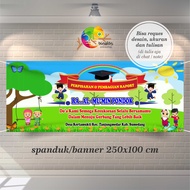 Size 250x100 Cm Spanduk Banner Perpisahan Kenaikan Kelas Wisuda TK RA KOBER PAUD Dll
