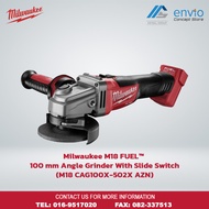 Milwaukee M18 FUEL™ 100 mm Angle Grinder With Slide Switch (M18 CAG100X-502X AZN)