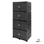 ⭐READY STOCK⭐ Abbaware Wardrobe Wooden design  Almari Baju Storage Cabinet Drawer Cabinet