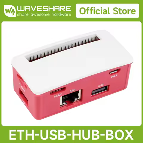 Waveshare Ethernet / USB HUB BOX, Case For Raspberry Pi Zero W/2W, 1x RJ45 Ethernet Port, 3x USB 2.0
