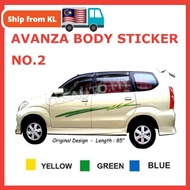 TOYOTA AVANZA Sticker Car Body Side Lining Decal [Ready Stock] Pelekat Stiker Kereta (Design 2)