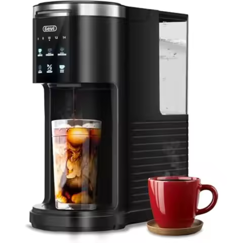 Single Serve Coffee Maker for K Cup and Ground Coffee Pod with 40oz Water Reservoir 6 to 14 oz Brew 