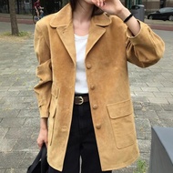 [SR-STUDIO] overtake Suede Lapel Suit Women's High-End Niche Design Jacket WI4M