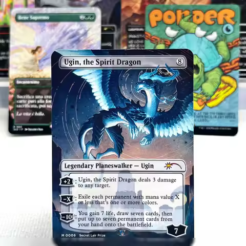 MH3 SLD HOLO8-02 TCG Cards for Home Play magical Proxy Teferi's Protection Ugin, the Spirit Dragon W