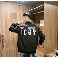 Jacket Wind BOmber DSQUARED2 iCON Heart Ribbed Collar Silver Buckle High Quality 2-Layer Shirt Hot 2