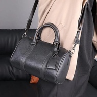 COD-TrendySeven Fashionable Black Crossbody Bag for Men and Women, Men's Korean Style PU All Black C