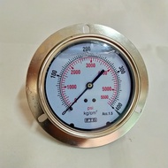 LB100-400KGS PRESSURE GAUGE 100MM. BACK TH 3/8 RANGE 400KG 5500PSI เกจวัดแรงดันไฮดรอลิค หน้าปัทม์ 10