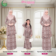 Raya 2024 Dhia Cotton Ironless Set 377 Brown Baju Kurung Fatimah Raudhah Peplum Kids Sedondon Ibu Dan Anak 300324