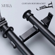 Curtain Rod Bracket Single Double Bracket Holder / Batang Langsir Drapery Pole Breket Tapak Kaki Holder Hook