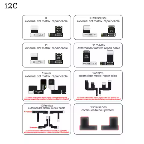 i2C MC14 Dot Matrix Flex Cable For Phone X-14 Pro Max Repair Face ID Dot Projector Not Working Witho