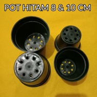 HITAM Black Pot Cactus Pot 8cm & 10cm Flower Pot