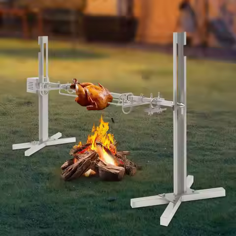 Electric Bbq Grill Rotisserie Grill Roaster Machine Stainless Steel Grill Outdoor Automatic Rotisser