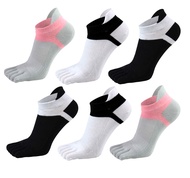 Women Toe Socks 5 Finger Cotton Wicking Athletic 6 Pack 3 Pack