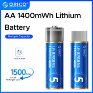 ORICO ชาร์จแบตเตอรี่ AA 1.5V 1400mWh ชาร์จได้เป็นมิตรต่อสิ่งแวดล้อมแบตเตอรี่ลิเธียม AA