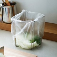 日本霜山 304不鏽鋼折疊式垃圾袋架/瀝水杯架