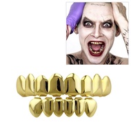 ฮิปฮอปอุปกรณ์เสริมGoldชุดฟันจริงชุบทองSmooth UpperแปดLowerหกฟันปลอมชุด