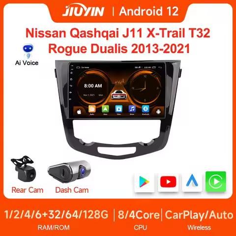 JIUYIN 9 inch Car Stereo For Nissan Qashqai J11 X-Trail xtrail T32 Rogue Dualis 2 Din Android Auto W