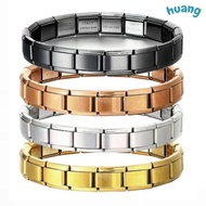 LONNG Italy Bracelets, Stainless Steel Stretchable Italian Modules,  Square Italian Charm Bracelets 