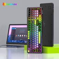 Xunsvfox 2.4G Bàn phím không dây K98 2000MAh núm âm lượng Hiệu đèn RGB 99 Key Chơi Game Văn Phòng Bl
