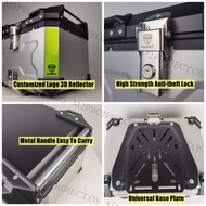 【Ready stock】ↂTBX Motorcycle Aluminium Top Box Water Resistance Include Leather Inner Padding 30L 45L 55L - m2project.os