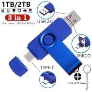 3 In 1 OTG USB Flash Drive 2TB Type-C & Micro USB Pendrive 1TB 512G 256G Memory USB Stick Pen Drive 