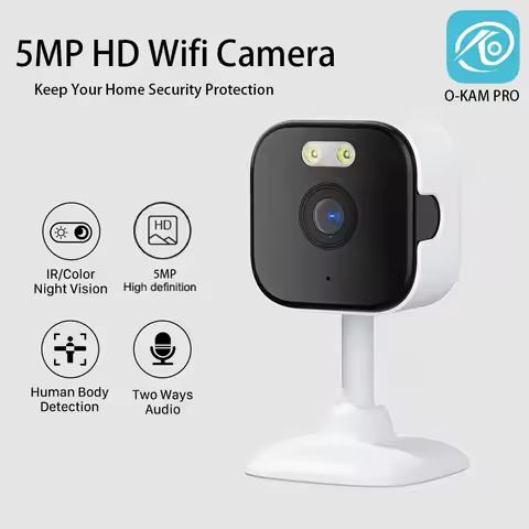 5MP Mini Wifi Camera HD 7/24 Recording Indoor Surveillance Camera Night Vision Two Ways Audio Human 