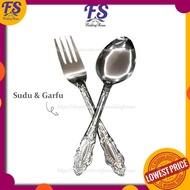 1 SETS - Stainless Steel Fork Spoon Set / High Quality Doorgift Sudu Garfu / Doorgift Sudu Garpu / Cutlery Set /Cutlerie