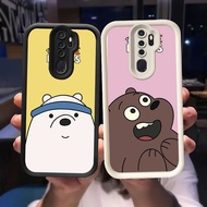 O-44 Cute Bears Casing for OPPO Reno F5 A5 2F F11 A9 2Z 2020 Pro Black and White