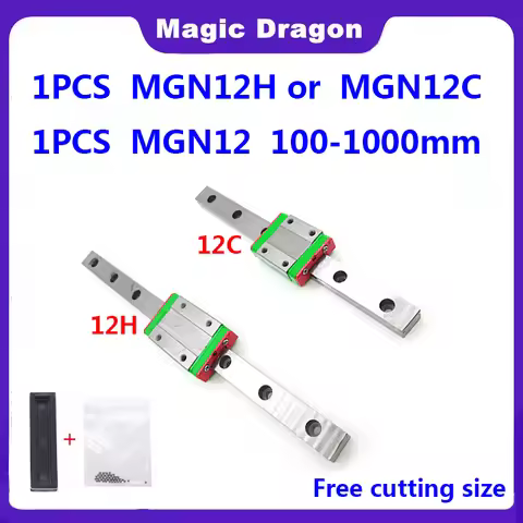 12mm Linear Guide MGN12 100 150 200 250 300 350 400 450 500 550 600 700 800 1000 mm +MGN12H or MGN12
